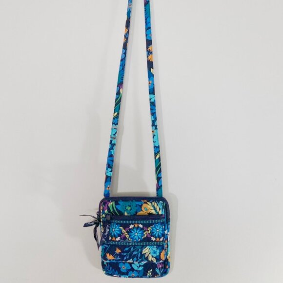 Vera Bradley Bag Midnight Blues Purse Crossbody Quilted Mini Hipster - Picture 7 of 9